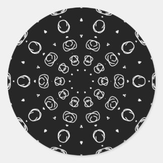 Adesivo Abstract Monochrome White Mandala Geometric Patter