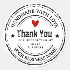 Adesivo Abstrato à mão com amor | obrigado clássico