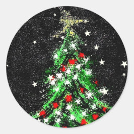 Adesivo Abstrato (A Preto) De Vinheta De Árvore De Natal F