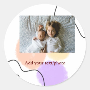 Adesivo Abstrato abstrato de aquarela formas adicionar nom