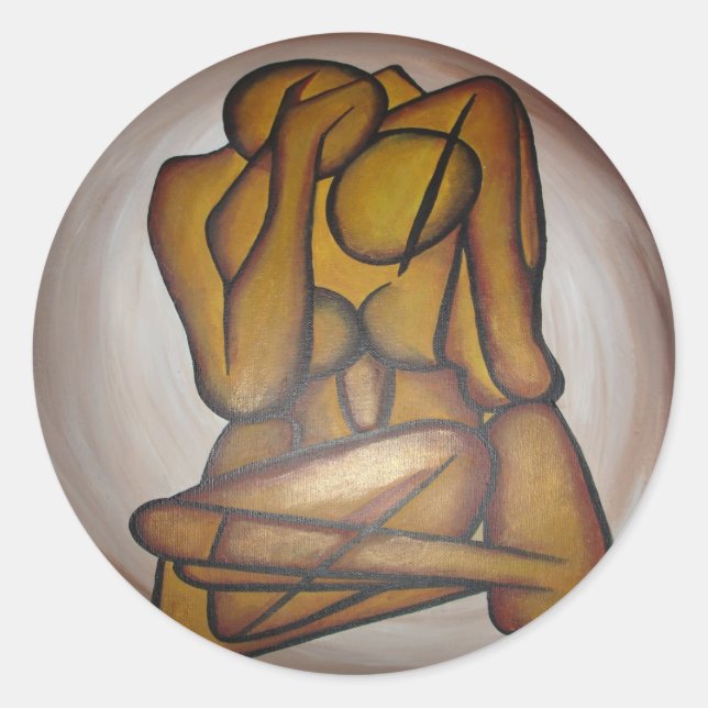 Adesivo Abstrato Amadurece Arte Contemporânea Em Ochre E N (Frente)