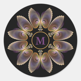 Adesivo Abstrato Angel Wings Mandala Fractal Monograma