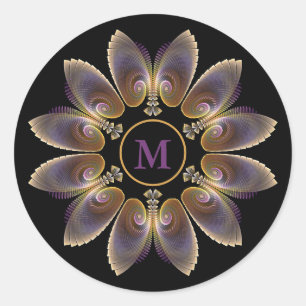 Adesivo Abstrato Angel Wings Mandala Fractal Monograma