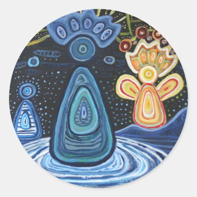 Adesivo Abstrato Angels Aboriginal Sticker, Brilhante (Frente)