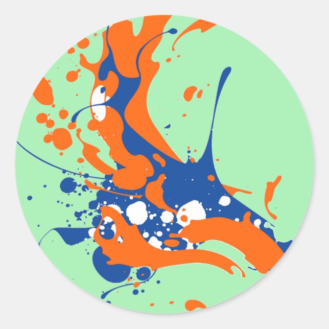 Adesivo Abstrato Art Mint Green Moderna Pintura de Arte (Frente)