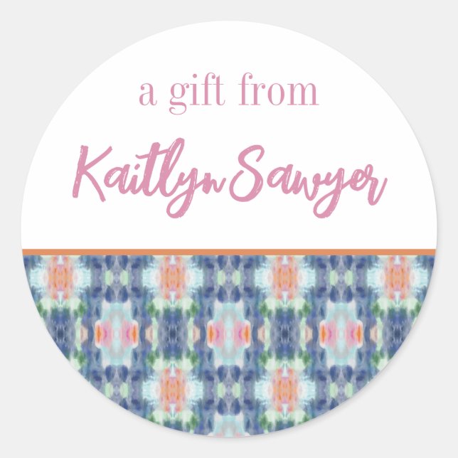 Adesivo Abstrato Art Personalizado para Presentes (Frente)