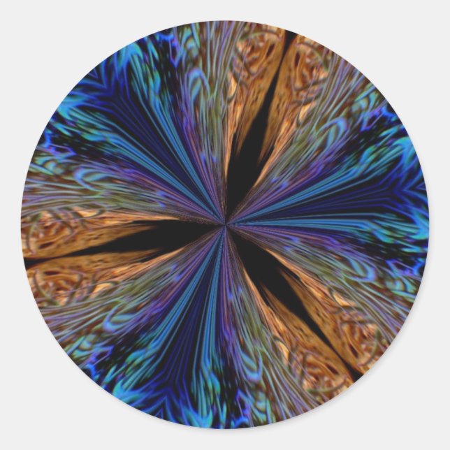 Adesivo Abstrato azul e Design de padrão frontal laranja (Frente)