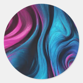 Adesivo Abstrato Azul e Rosa Modernos de Casamento
