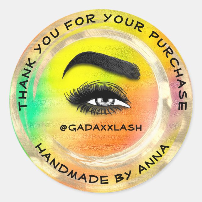 Adesivo Abstrato Brilhante do Artista de Compre de obrigad (Frente)