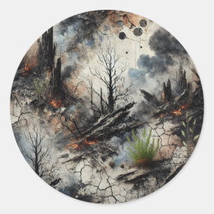 Adesivo Abstrato Burnt Forest Art Sticker