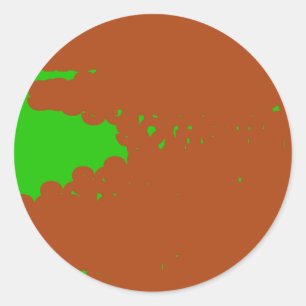 Adesivo abstrato castanha e verde