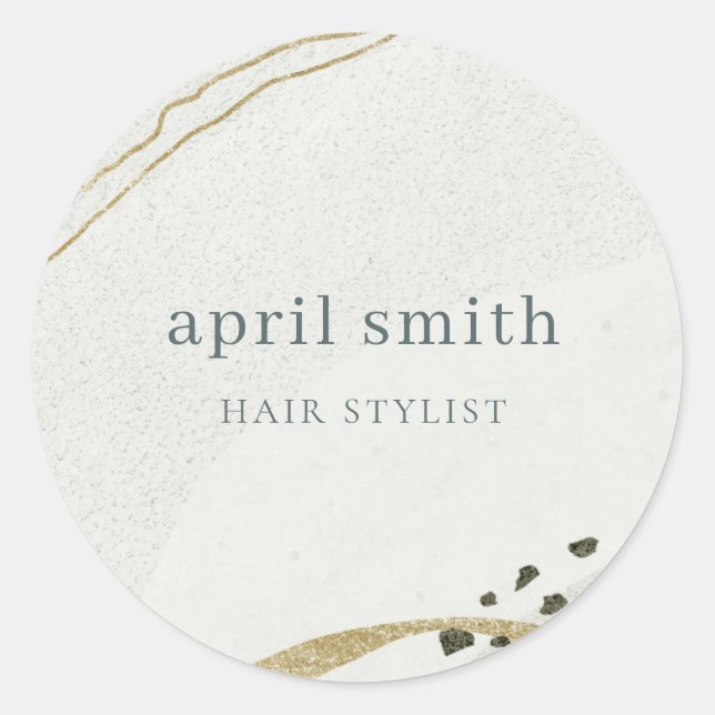 Adesivo Abstrato Chic Textura Dourada de Cinzas Negras (Frente)