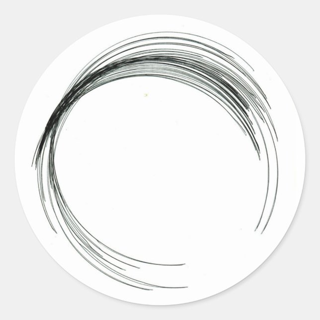 Adesivo abstrato círculo redondo branco preto geométrico (Frente)