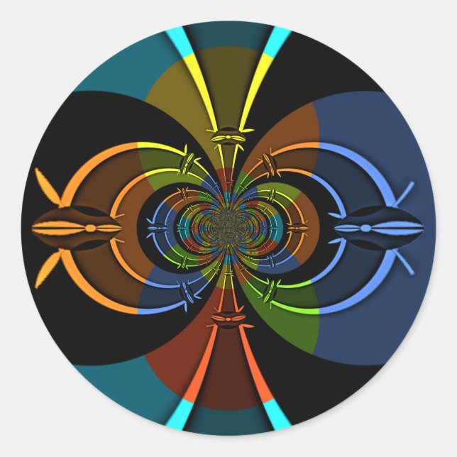 Adesivo Abstrato Color Burst Art Impressão (Frente)