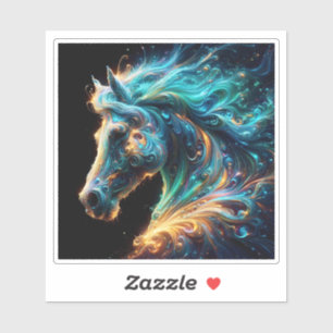 Adesivo Abstrato Colorida Representação de um Cavalo Graci