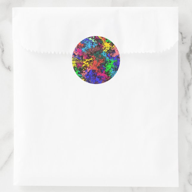 Adesivo Abstrato Colorida Twirly / (Bolsa)