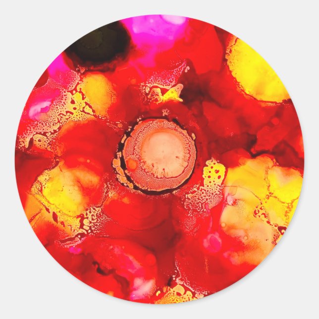 Adesivo Abstrato cor vermelha e rosa (Frente)