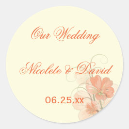 Adesivo Abstrato Coral Limão Vedantes Florais De Envelope