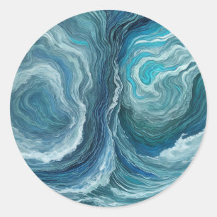 Adesivo Abstrato da Serenidade Verde Azul