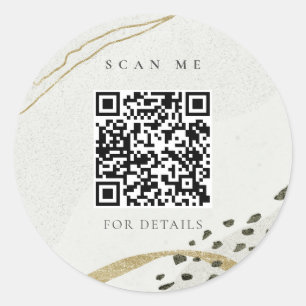 Adesivo Abstrato de Choque Dourado de Ivory Código QR