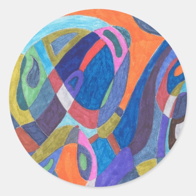 Adesivo abstrato de "Corrida de Cores" (Frente)