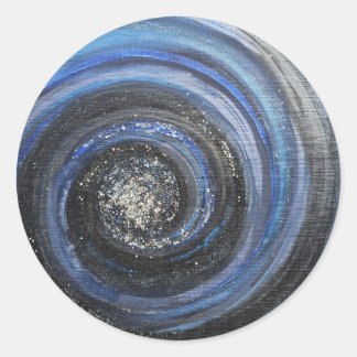 Adesivo Abstrato de espiral azul e preto