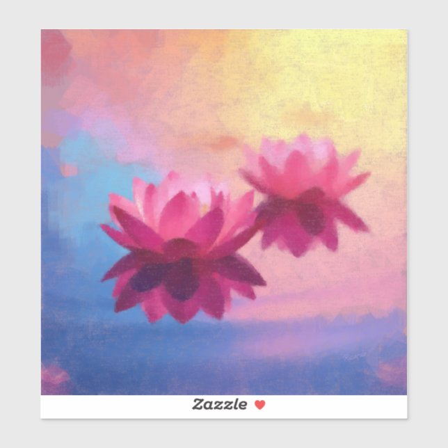 Adesivo Abstrato de Lotus Rosa (Folha)