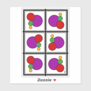 Adesivo Abstrato de quadrados e círculos