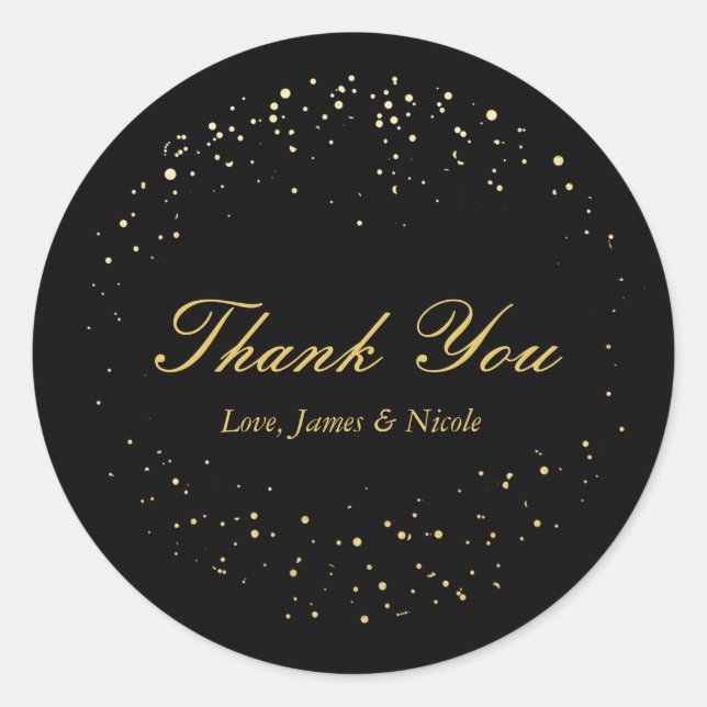 Adesivo Abstrato de rosca preta e dourada (Frente)