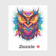 Abstrato do Arco-Íris Coruja Trabalho de arte de A