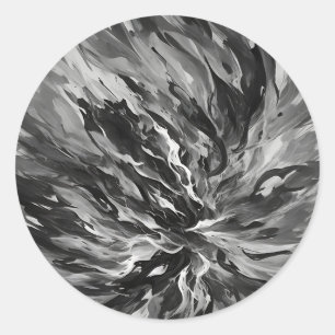 Adesivo Abstrato e Fumos A Preto E Branco