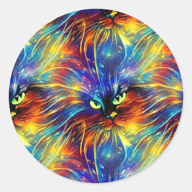 Adesivo Abstrato elegante, salpicos de Gato sem costura (Frente)