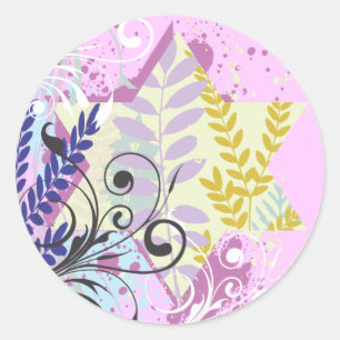 Adesivo ABSTRATO FLORAL STAR Bat Mitzvah Seal