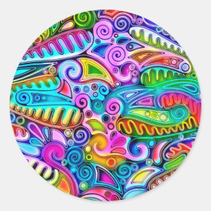 Adesivo Abstrato forma a arte 9 muito colorida