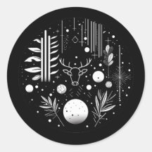 Abstrato Geométrico de Preto e Branco