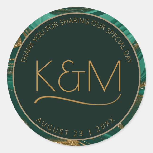 Adesivo Abstrato Glitter Strata Wedding Obrigado G ID903 (Frente)