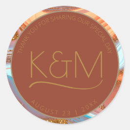 Adesivo Abstrato Glitter Strata Wedding Obrigado Rt ID903