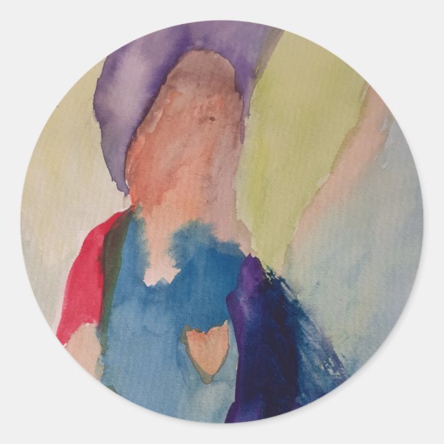 Adesivo Abstrato Guardian Angel Round Sticker (Frente)