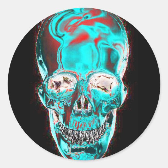 Adesivo Abstrato Indiglo Skull 2 (Frente)