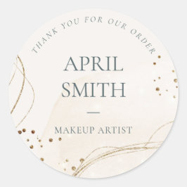 Adesivo Abstrato Ivory Dourado Obrigado Pelo Seu Pedido