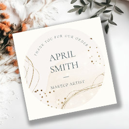 Adesivo Abstrato Ivory Dourado Obrigado Pelo Seu Pedido