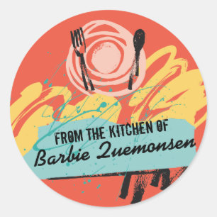 Adesivo Abstrato jantar utensílios em placas da cozinha de