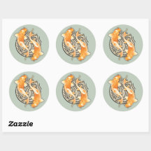 Abstrato Koi Classic Round Sticker