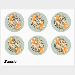 Adesivo Abstrato Koi Classic Round Sticker