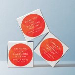 Adesivo Abstrato Laranja Moderno Casamento Personalizado O<br><div class="desc">Abstrato Moderno Formas de Laranja Casamento Personalizado Único Laranja Muito Obrigado Clássico Adesivo Redondo</div>