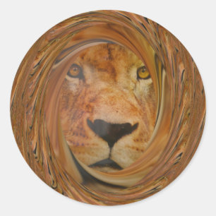 Adesivo Abstrato Lion Safari Art Impressão