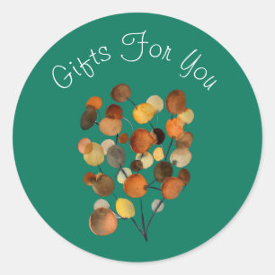 Adesivo Abstrato marrom em marca comercial de presentes