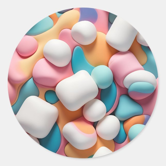 Adesivo Abstrato Marshmallows Coloridos (Frente)