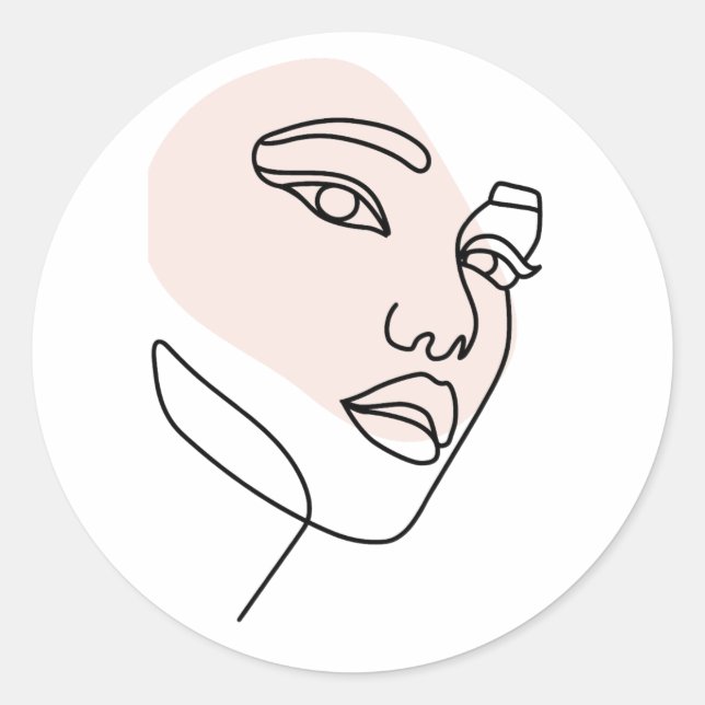 Adesivo Abstrato mínima de arte da linha de solteiro fêmea (Frente)