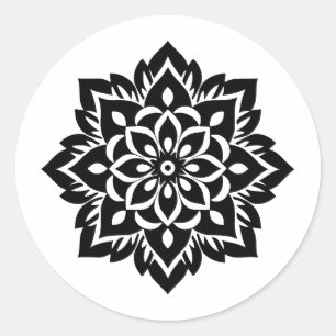Adesivo Abstrato Minimalista Mandala Silhouette